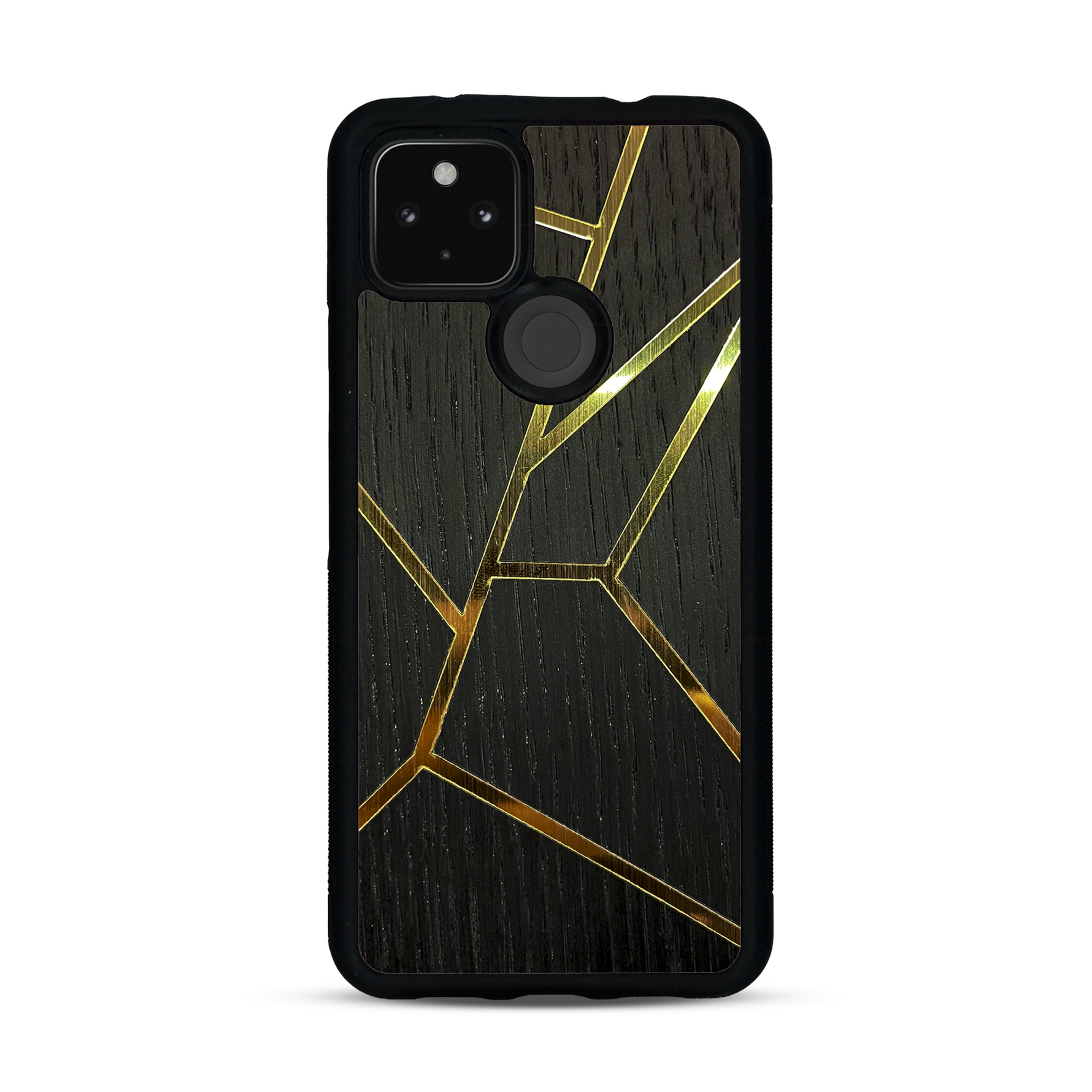 Coque de protection en bois véritable fabriquée en France pour  alliant plusieurs essences de bois pour représenter des fragments design