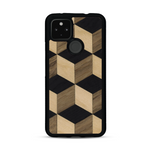Coque de protection en bois véritable fabriquée en France pour  alliant plusieurs essences de bois pour représenter un classique intemporel de la marqueterie