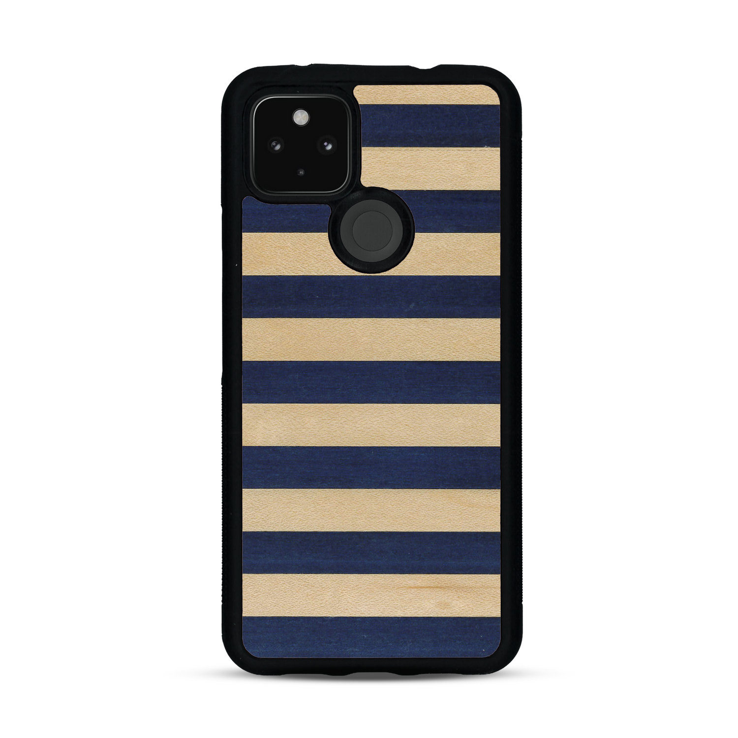 Coque de protection en bois véritable fabriquée en France pour  alliant plusieurs essences de bois pour représenter une marinière