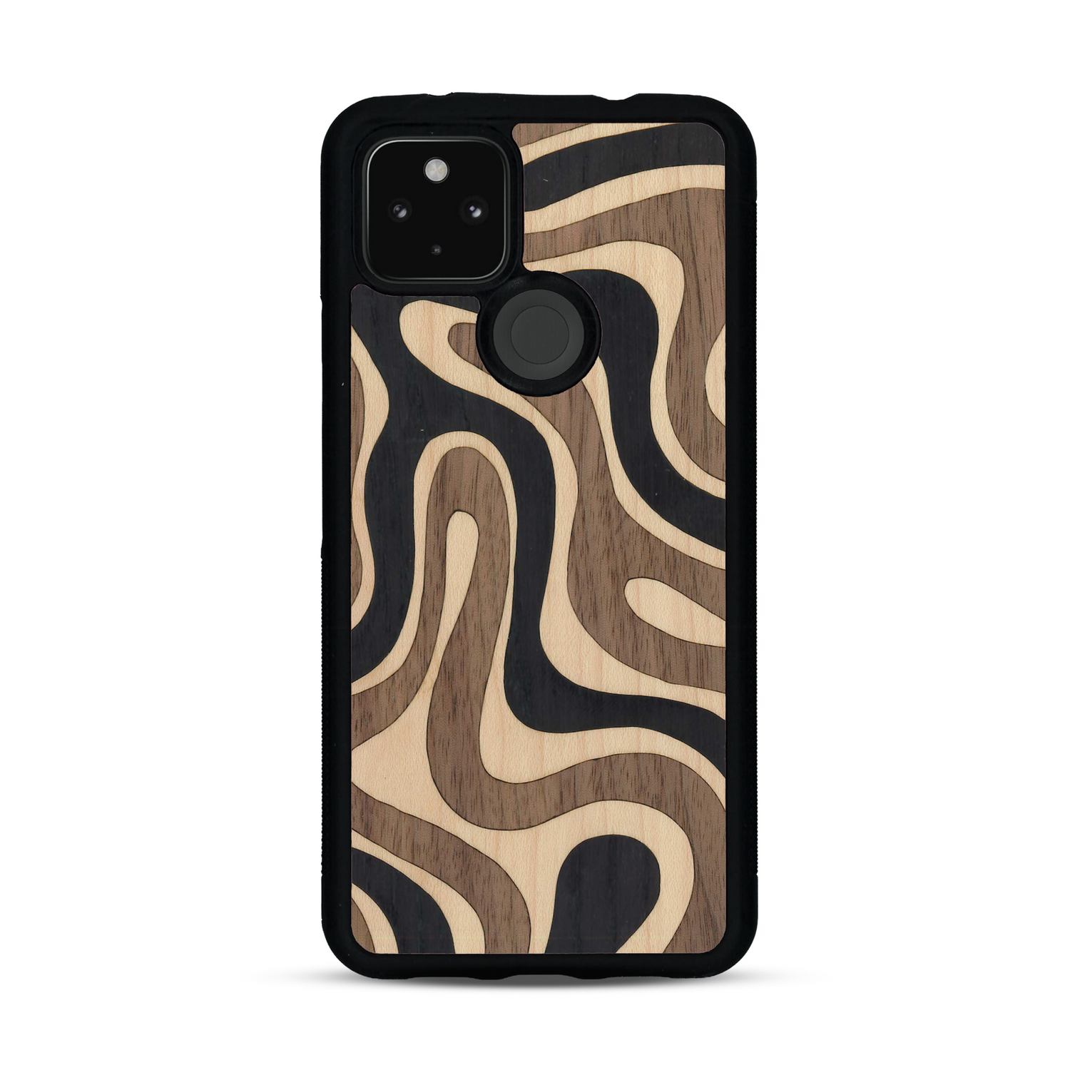 Coque de protection en bois véritable fabriquée en France pour  alliant plusieurs essences de bois pour représenter une ondulation