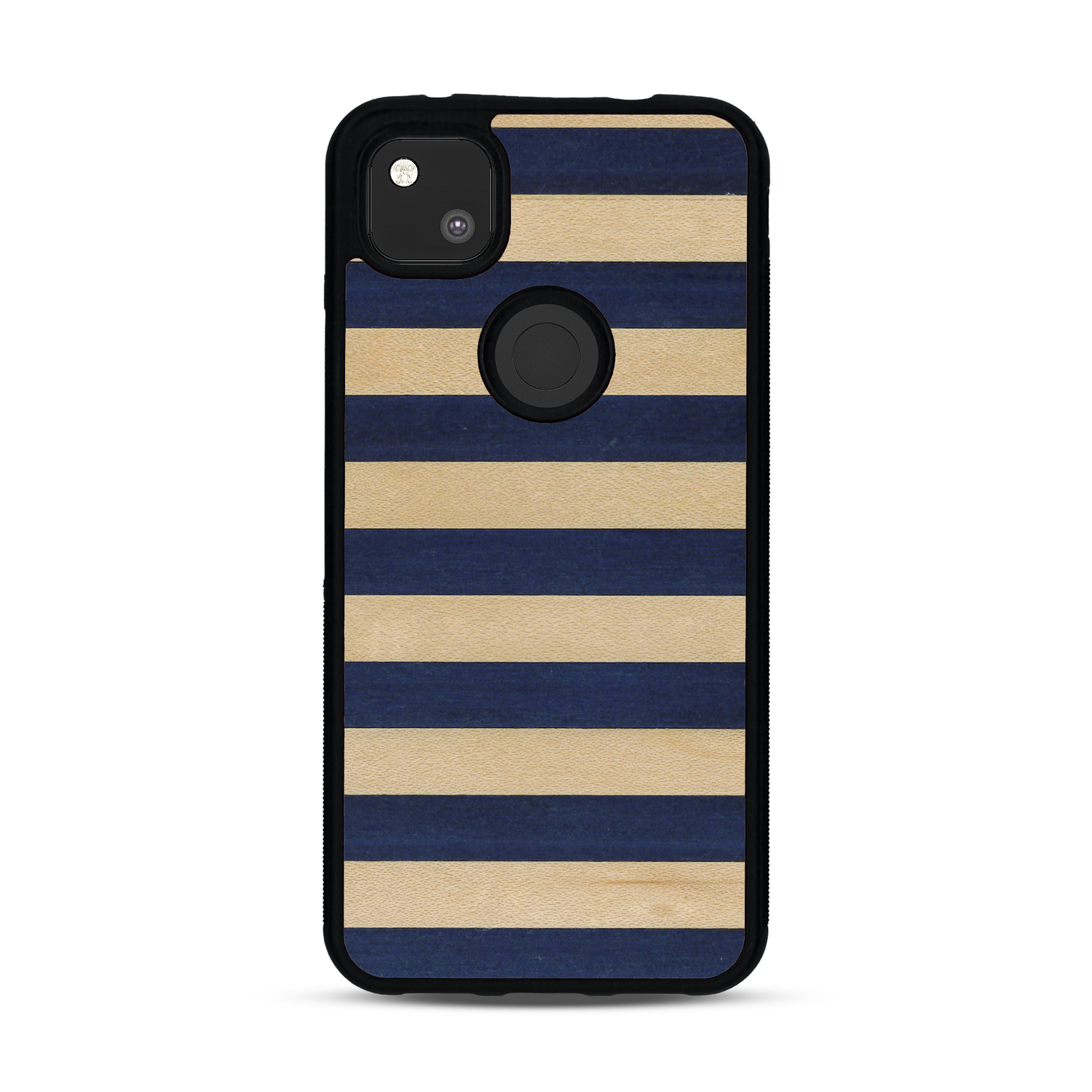 Coque de protection en bois véritable fabriquée en France pour  alliant plusieurs essences de bois pour représenter une marinière