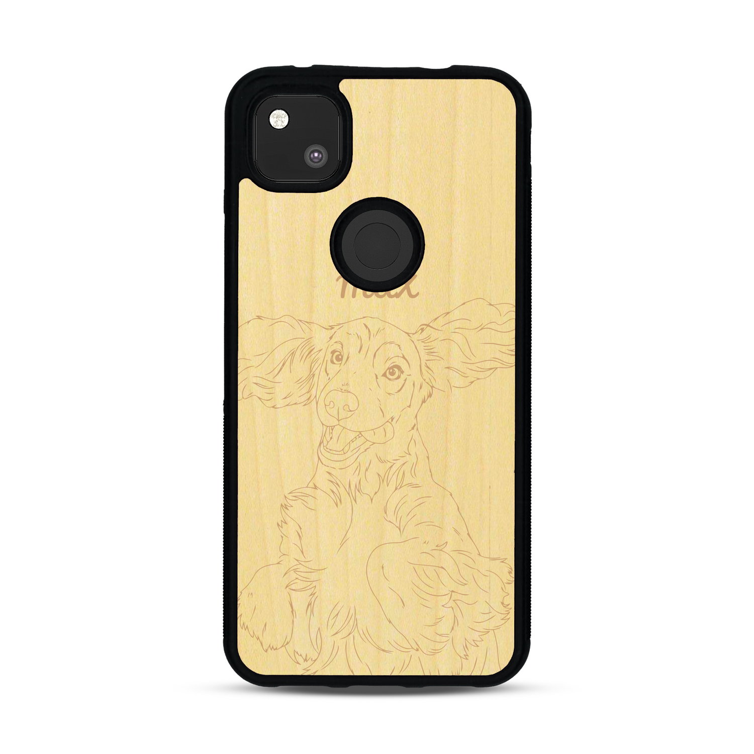 Coque de protection en bois véritable fabriquée en France pour  avec gravure personnalisée à partir d'une photo, d'une image, d'un logo, des initials ou d'une phrase