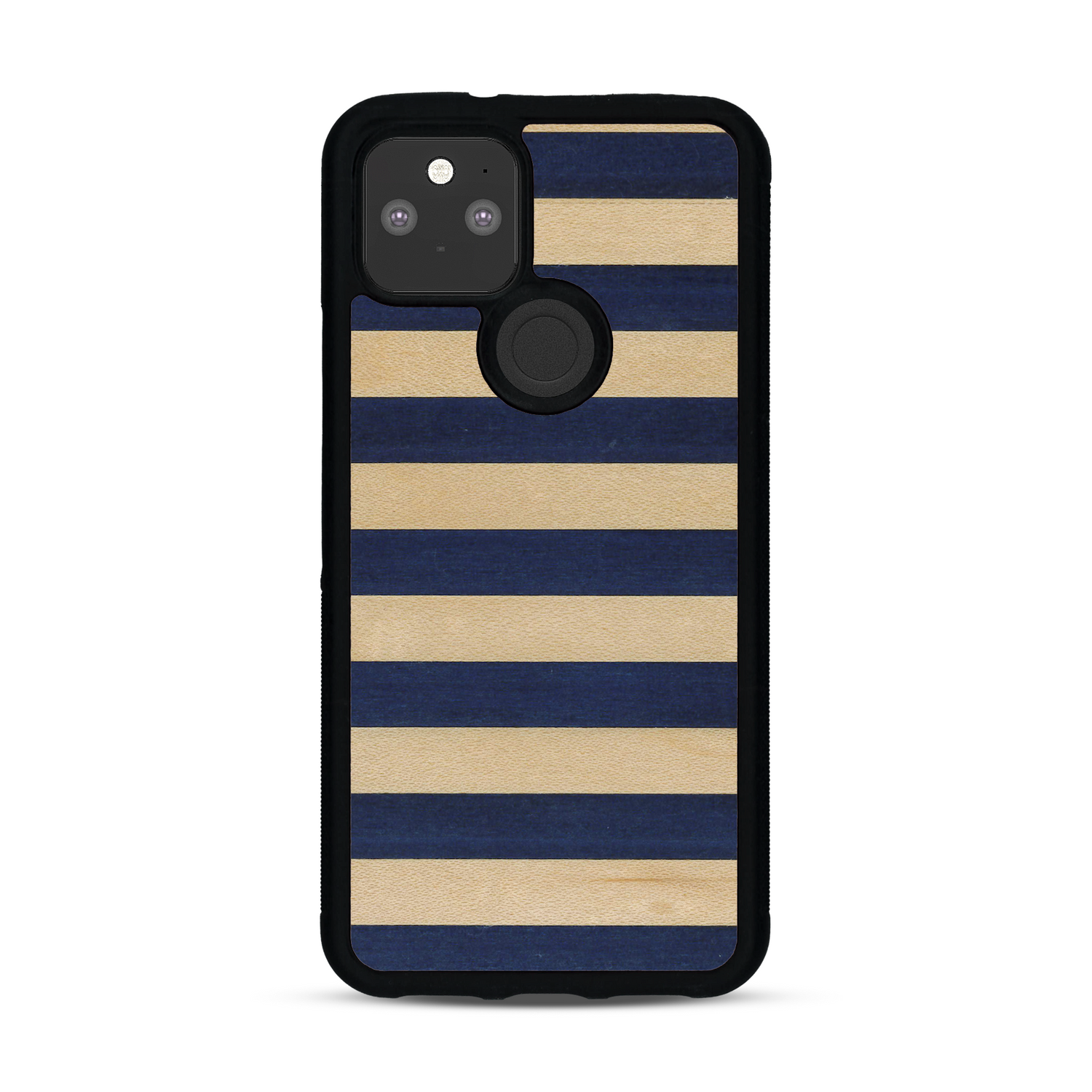 Coque de protection en bois véritable fabriquée en France pour  alliant plusieurs essences de bois pour représenter une marinière