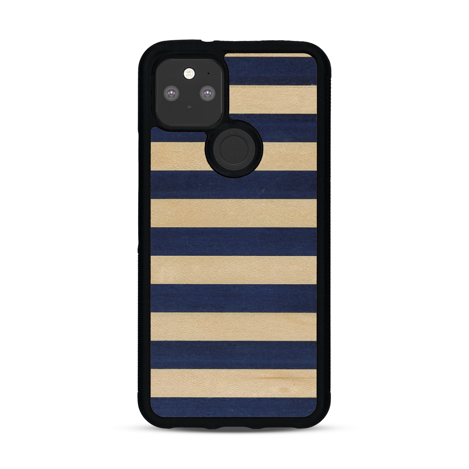 Coque de protection en bois véritable fabriquée en France pour  alliant plusieurs essences de bois pour représenter une marinière