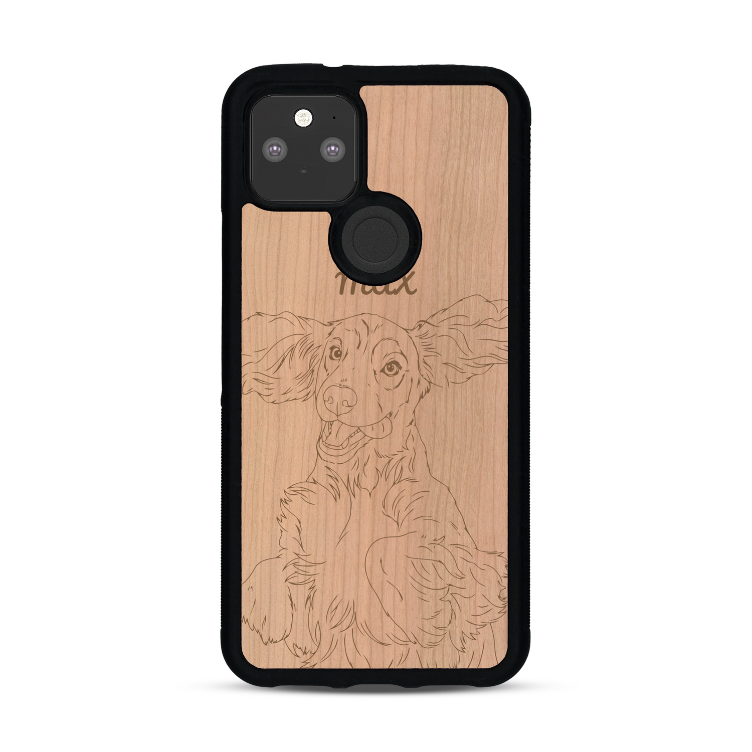 Coque de protection en bois véritable fabriquée en France pour  avec gravure personnalisée à partir d'une photo, d'une image, d'un logo, des initials ou d'une phrase