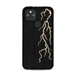 Coque de protection en bois véritable fabriquée en France pour  alliant plusieurs essences de bois pour représenter un éclair divin