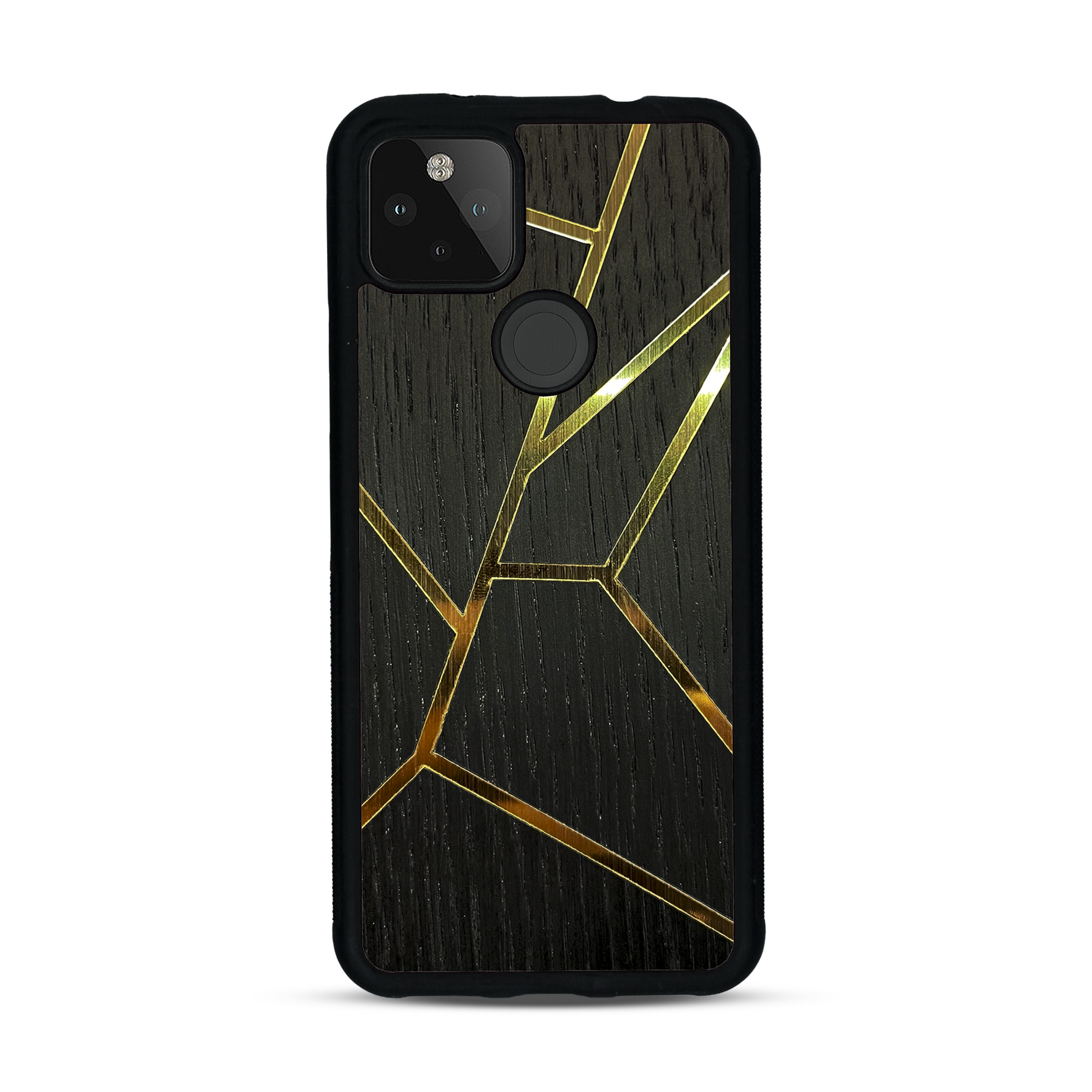 Coque de protection en bois véritable fabriquée en France pour  alliant plusieurs essences de bois pour représenter des fragments design