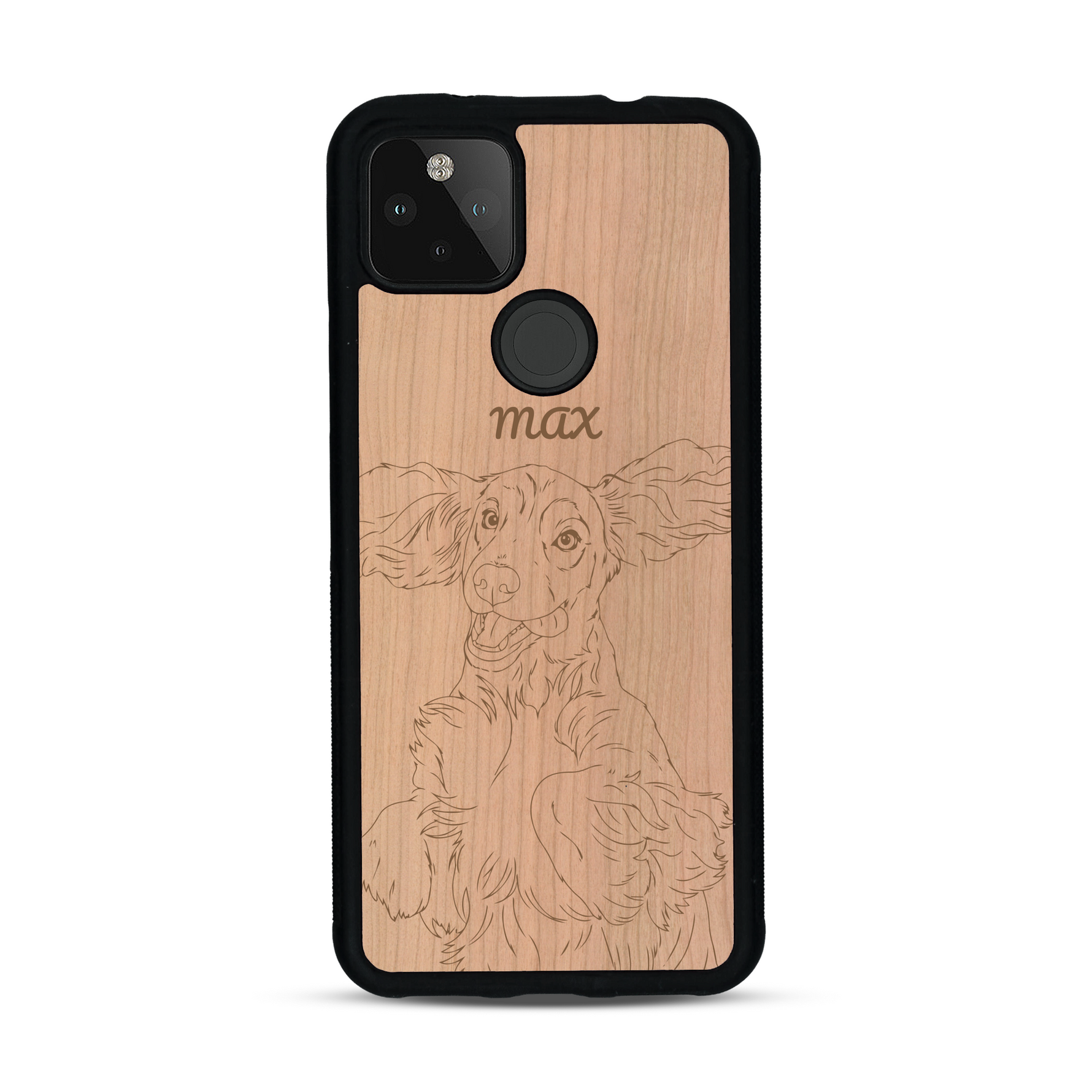 Coque de protection en bois véritable fabriquée en France pour  avec gravure personnalisée à partir d'une photo, d'une image, d'un logo, des initials ou d'une phrase