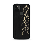 Coque de protection en bois véritable fabriquée en France pour  alliant plusieurs essences de bois pour représenter un éclair divin