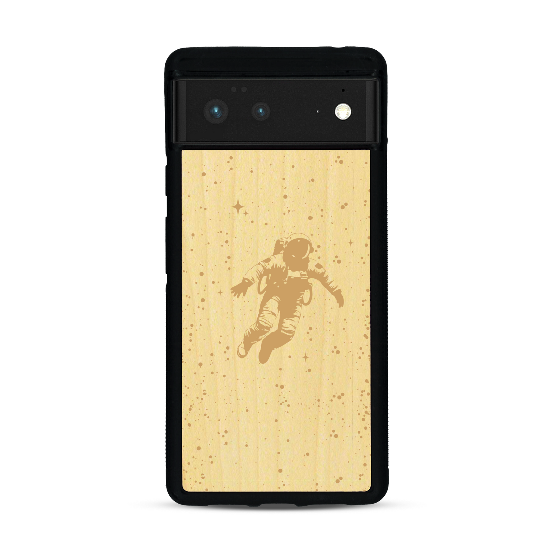 Coque de protection en bois véritable fabriquée en France pour  sur le thème des astronautes