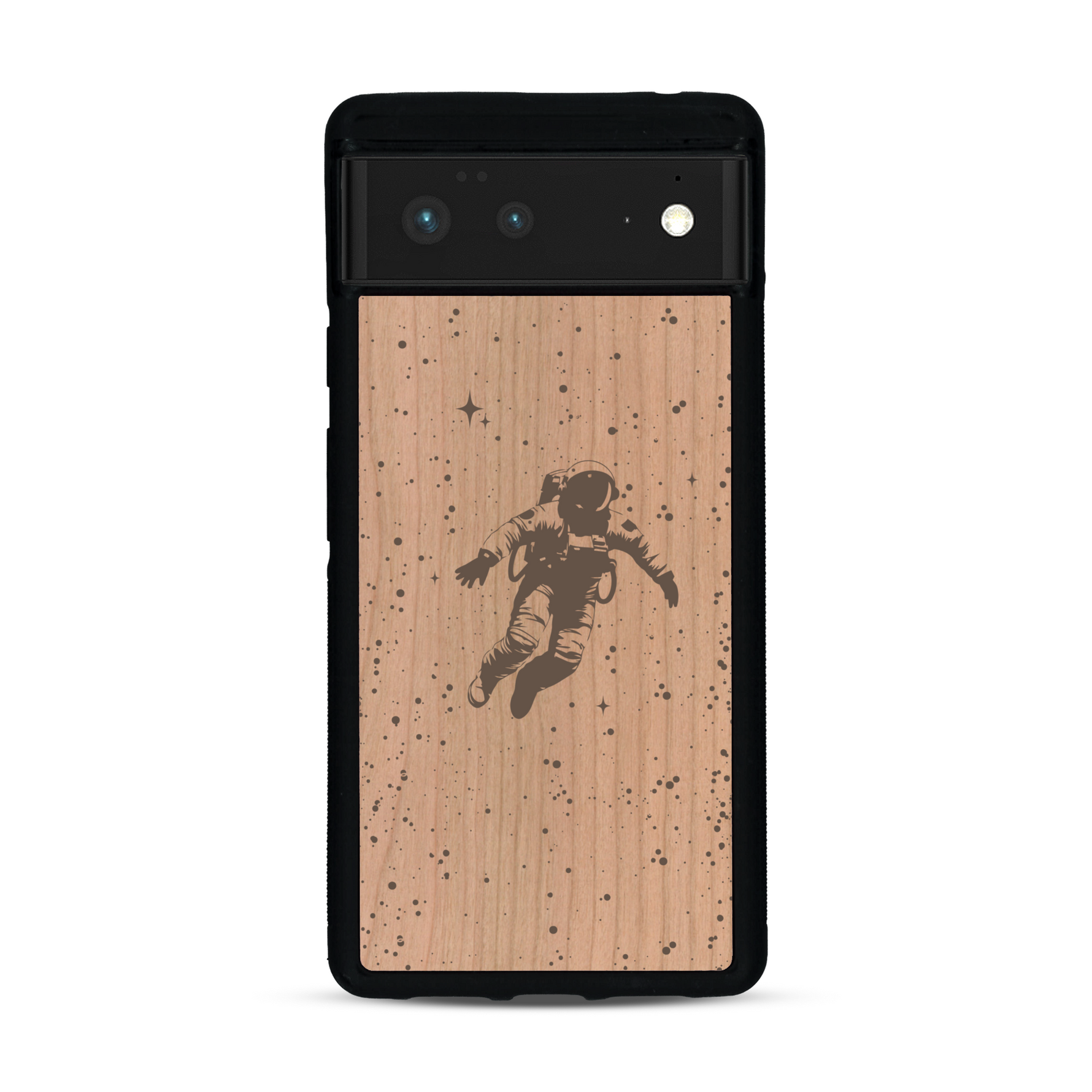 Coque de protection en bois véritable fabriquée en France pour  sur le thème des astronautes
