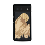 Coque de protection en bois véritable fabriquée en France pour  alliant plusieurs essences de bois pour représenter le mont Everest