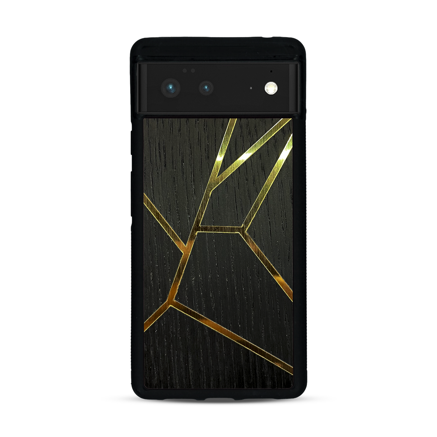 Coque de protection en bois véritable fabriquée en France pour  alliant plusieurs essences de bois pour représenter des fragments design