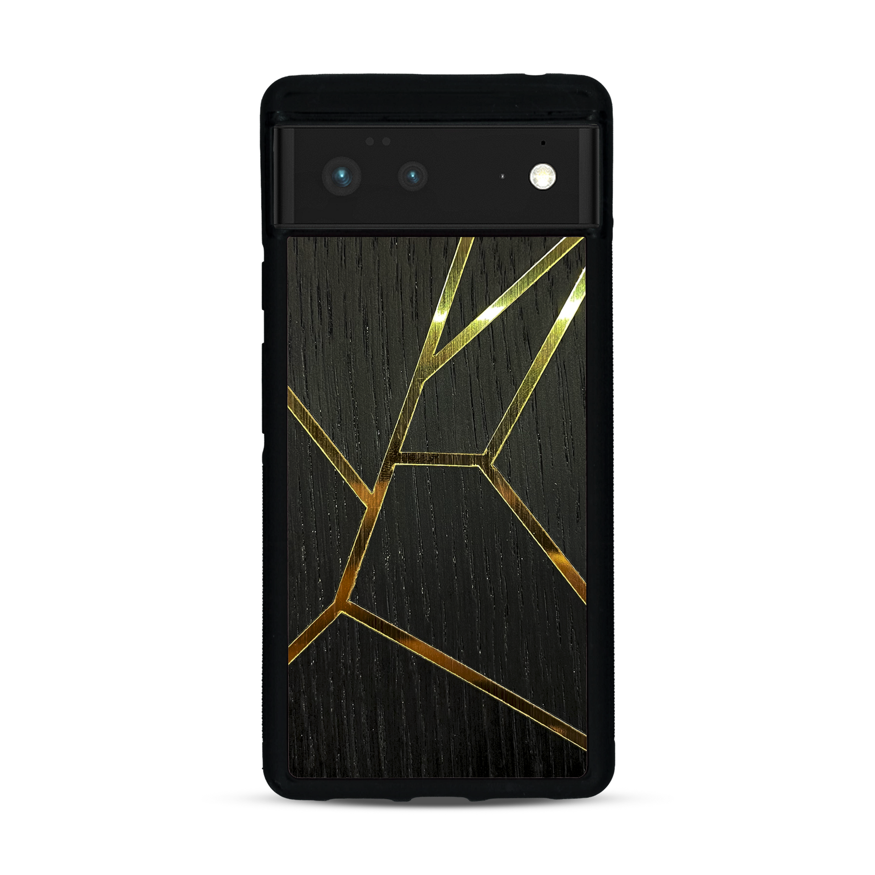 Coque de protection en bois véritable fabriquée en France pour  alliant plusieurs essences de bois pour représenter des fragments design