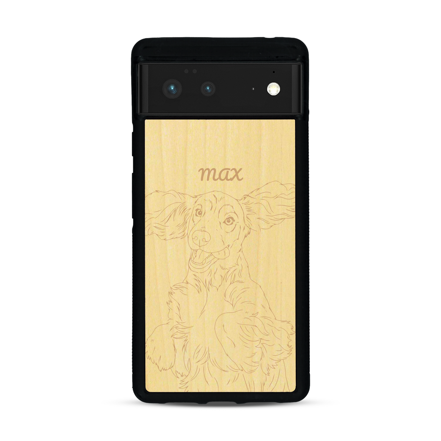 Coque de protection en bois véritable fabriquée en France pour  avec gravure personnalisée à partir d'une photo, d'une image, d'un logo, des initials ou d'une phrase