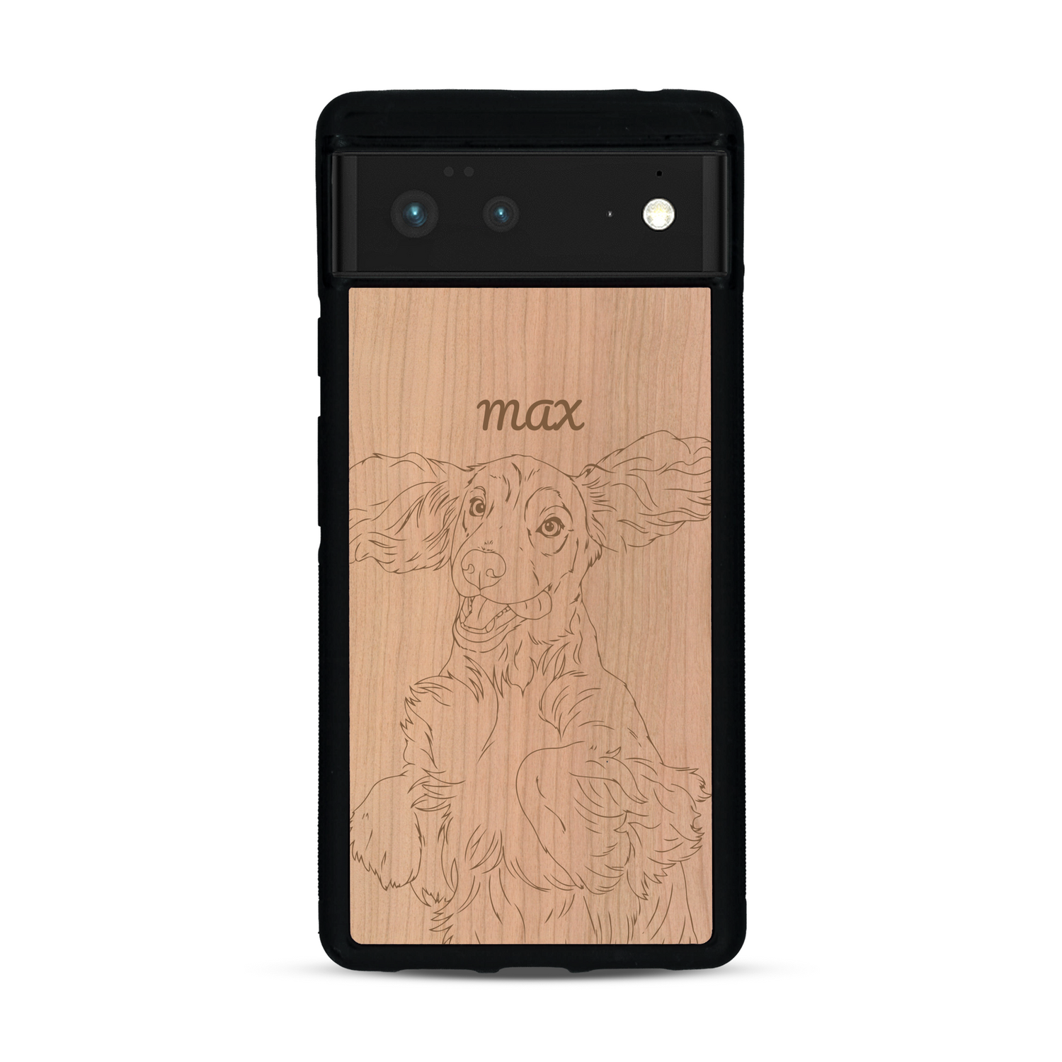 Coque de protection en bois véritable fabriquée en France pour  avec gravure personnalisée à partir d'une photo, d'une image, d'un logo, des initials ou d'une phrase