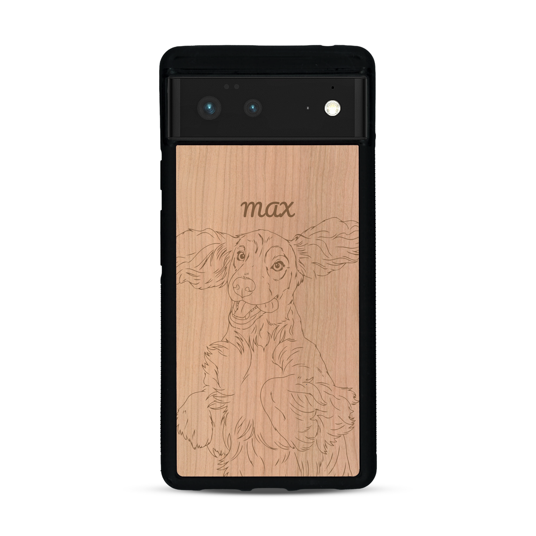 Coque de protection en bois véritable fabriquée en France pour  avec gravure personnalisée à partir d'une photo, d'une image, d'un logo, des initials ou d'une phrase