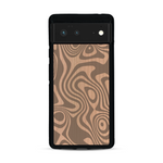 Coque de protection en bois véritable fabriquée en France pour  avec un motif abstrait représentant les mouvements de l'eau
