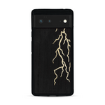 Coque de protection en bois véritable fabriquée en France pour  alliant plusieurs essences de bois pour représenter un éclair divin