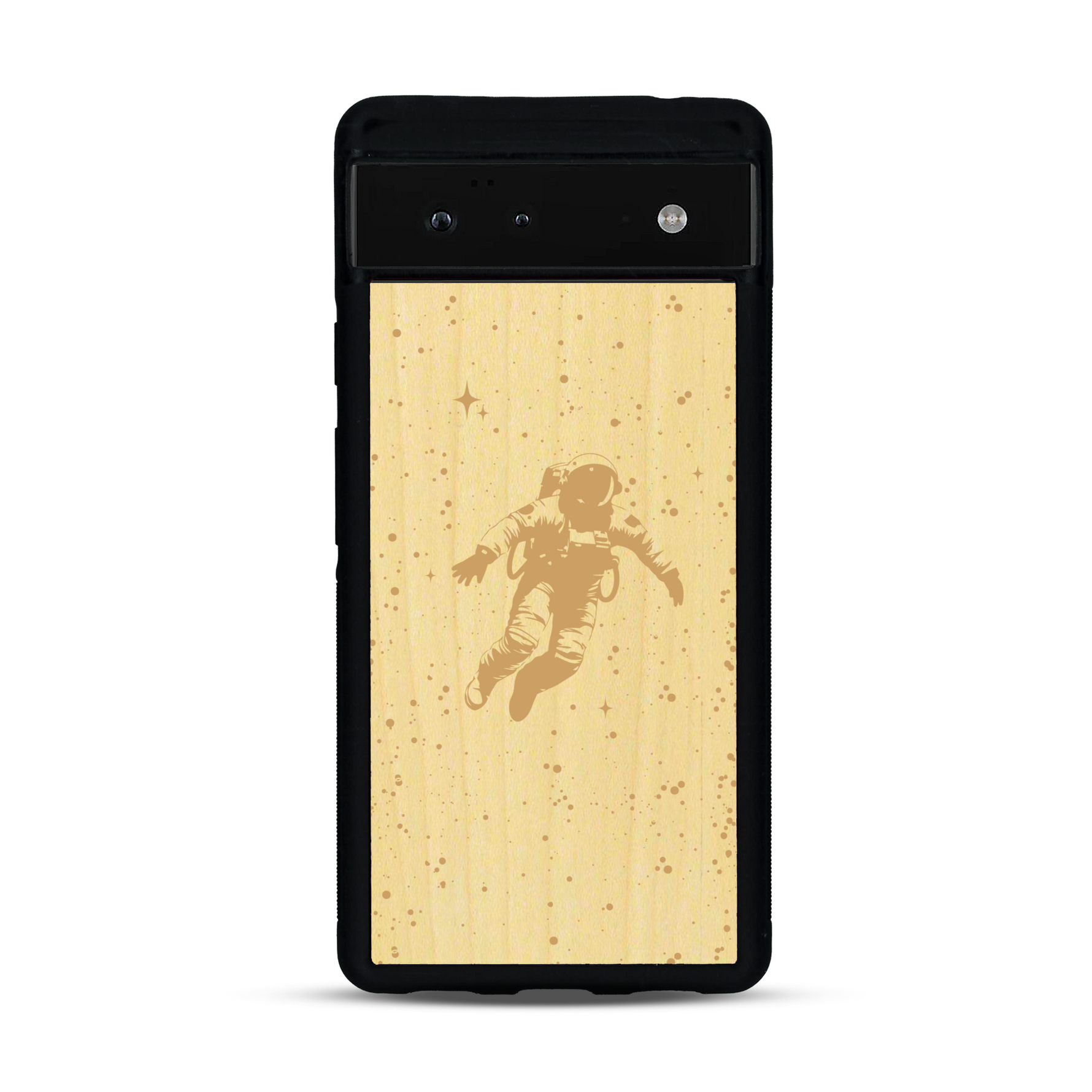 Coque de protection en bois véritable fabriquée en France pour  sur le thème des astronautes