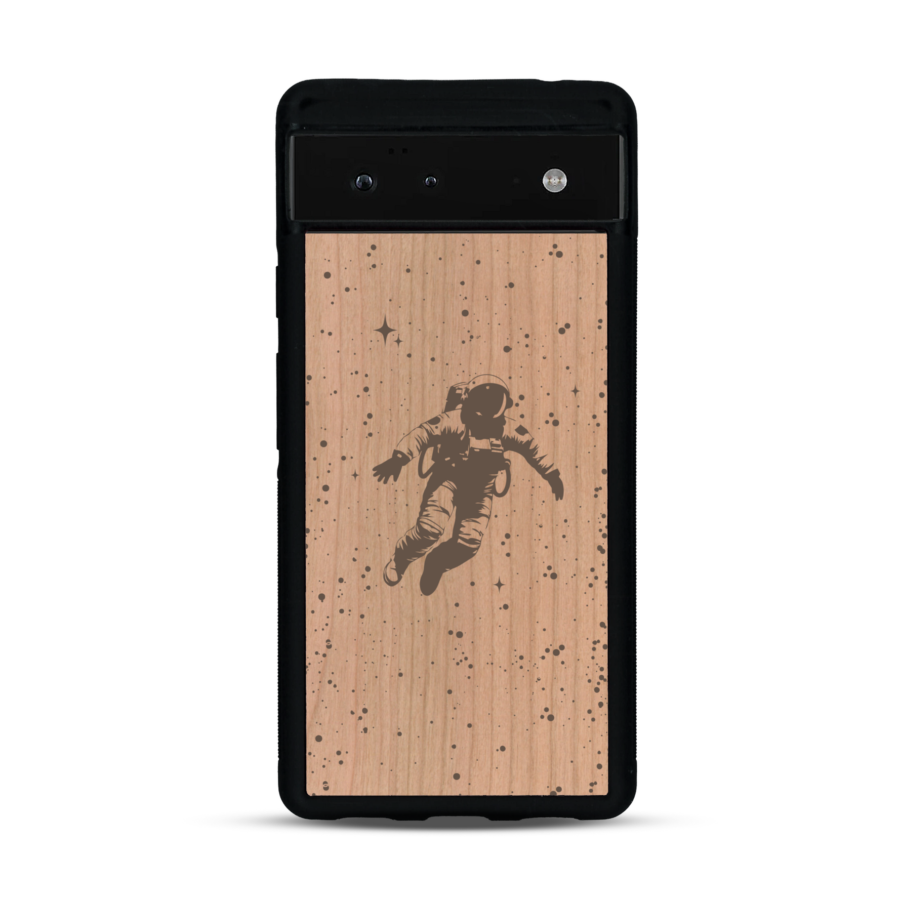 Coque de protection en bois véritable fabriquée en France pour  sur le thème des astronautes