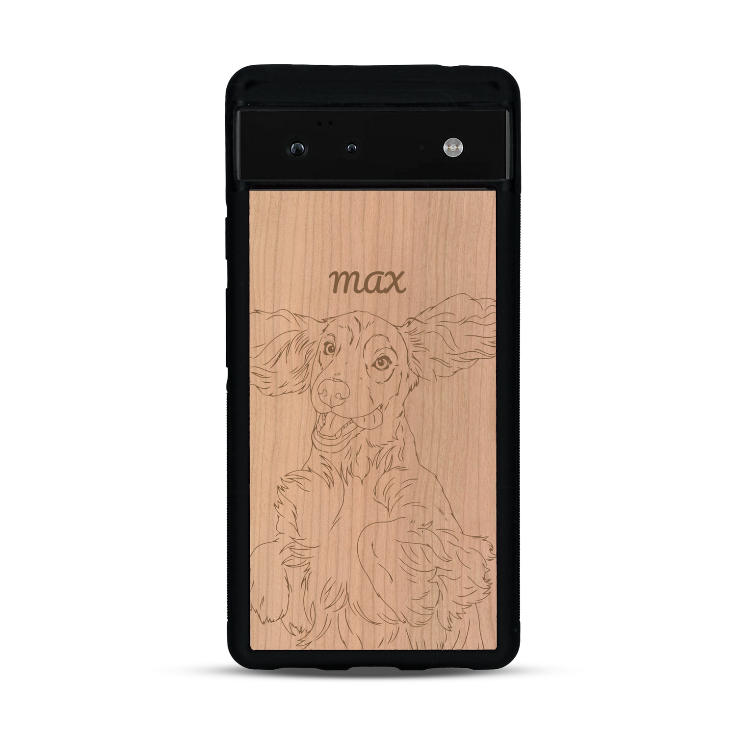 Coque de protection en bois véritable fabriquée en France pour  avec gravure personnalisée à partir d'une photo, d'une image, d'un logo, des initials ou d'une phrase