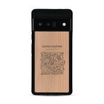 Coque de protection en bois véritable fabriquée en France pour  sur le thème de la plage, de l'été et vanlife.