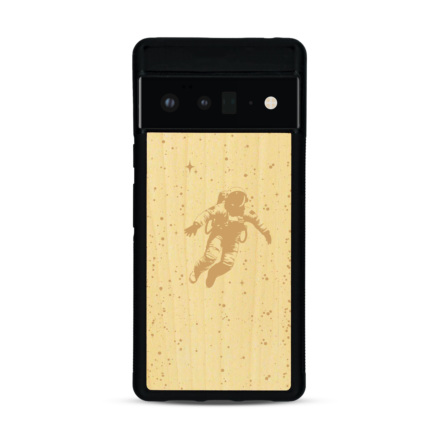 Coque de protection en bois véritable fabriquée en France pour  sur le thème des astronautes