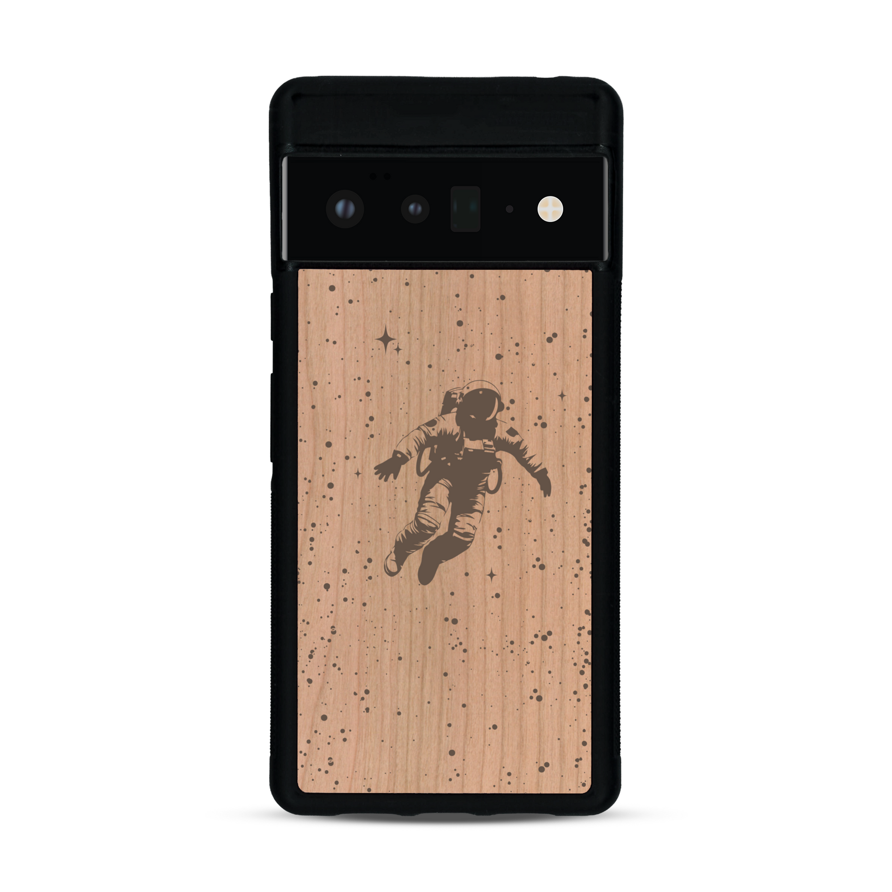 Coque de protection en bois véritable fabriquée en France pour  sur le thème des astronautes