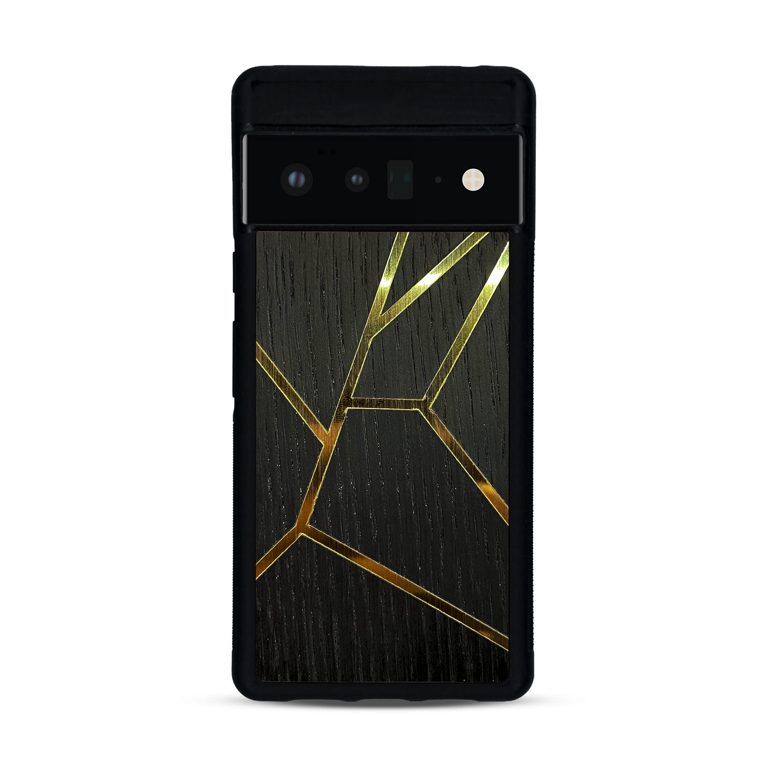 Coque de protection en bois véritable fabriquée en France pour  alliant plusieurs essences de bois pour représenter des fragments design