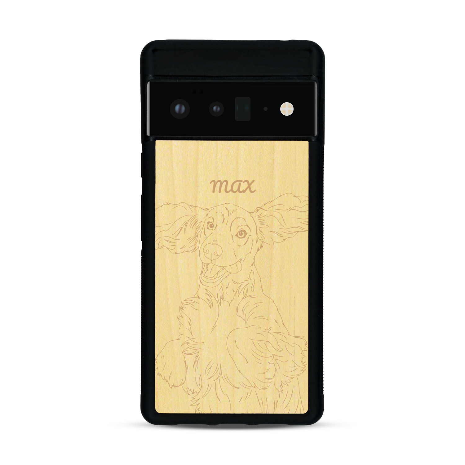 Coque de protection en bois véritable fabriquée en France pour  avec gravure personnalisée à partir d'une photo, d'une image, d'un logo, des initials ou d'une phrase