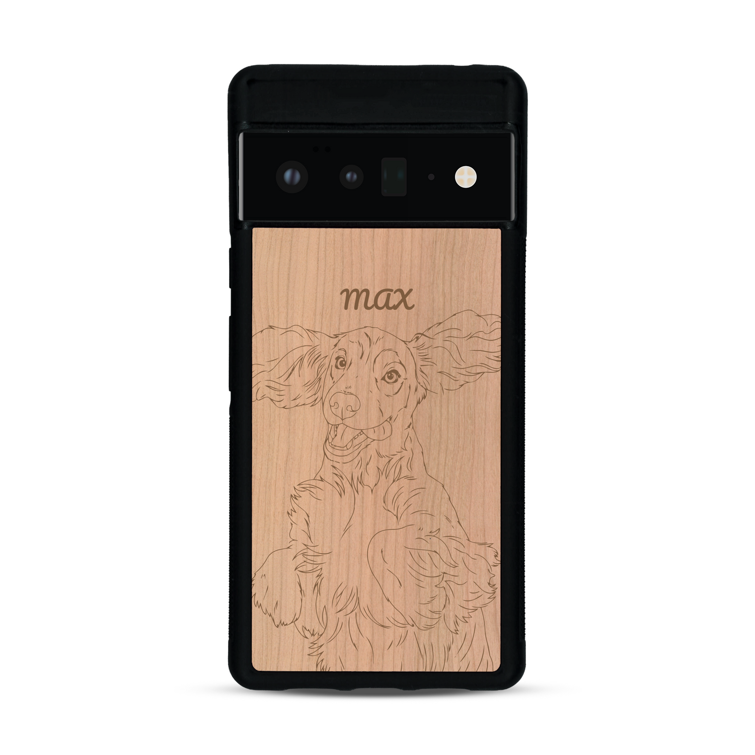 Coque de protection en bois véritable fabriquée en France pour  avec gravure personnalisée à partir d'une photo, d'une image, d'un logo, des initials ou d'une phrase