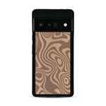 Coque de protection en bois véritable fabriquée en France pour  avec un motif abstrait représentant les mouvements de l'eau