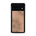 Coque de protection en bois véritable fabriquée en France pour  sur le thème de la bohème et du tatouage au henné avec une gravure représentant un mandala