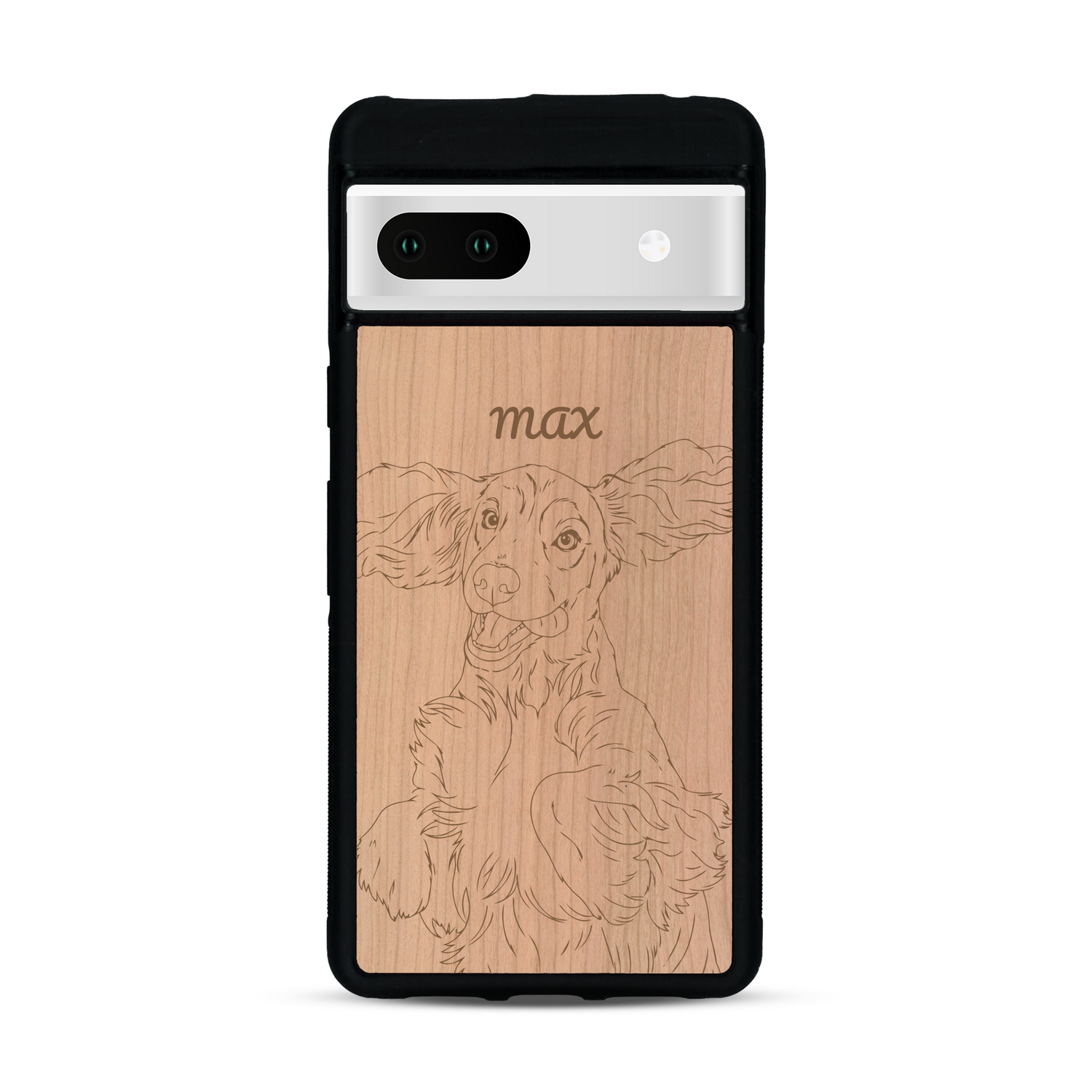 Coque de protection en bois véritable fabriquée en France pour  avec gravure personnalisée à partir d'une photo, d'une image, d'un logo, des initials ou d'une phrase