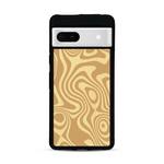 Coque de protection en bois véritable fabriquée en France pour  avec un motif abstrait représentant les mouvements de l'eau