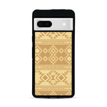Coque de protection en bois véritable fabriquée en France pour  avec des motifs géométriques s'inspirant des temples aztèques, mayas et incas
