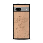 Coque de protection en bois véritable fabriquée en France pour  avec gravure personnalisée à partir d'une photo, d'une image, d'un logo, des initials ou d'une phrase