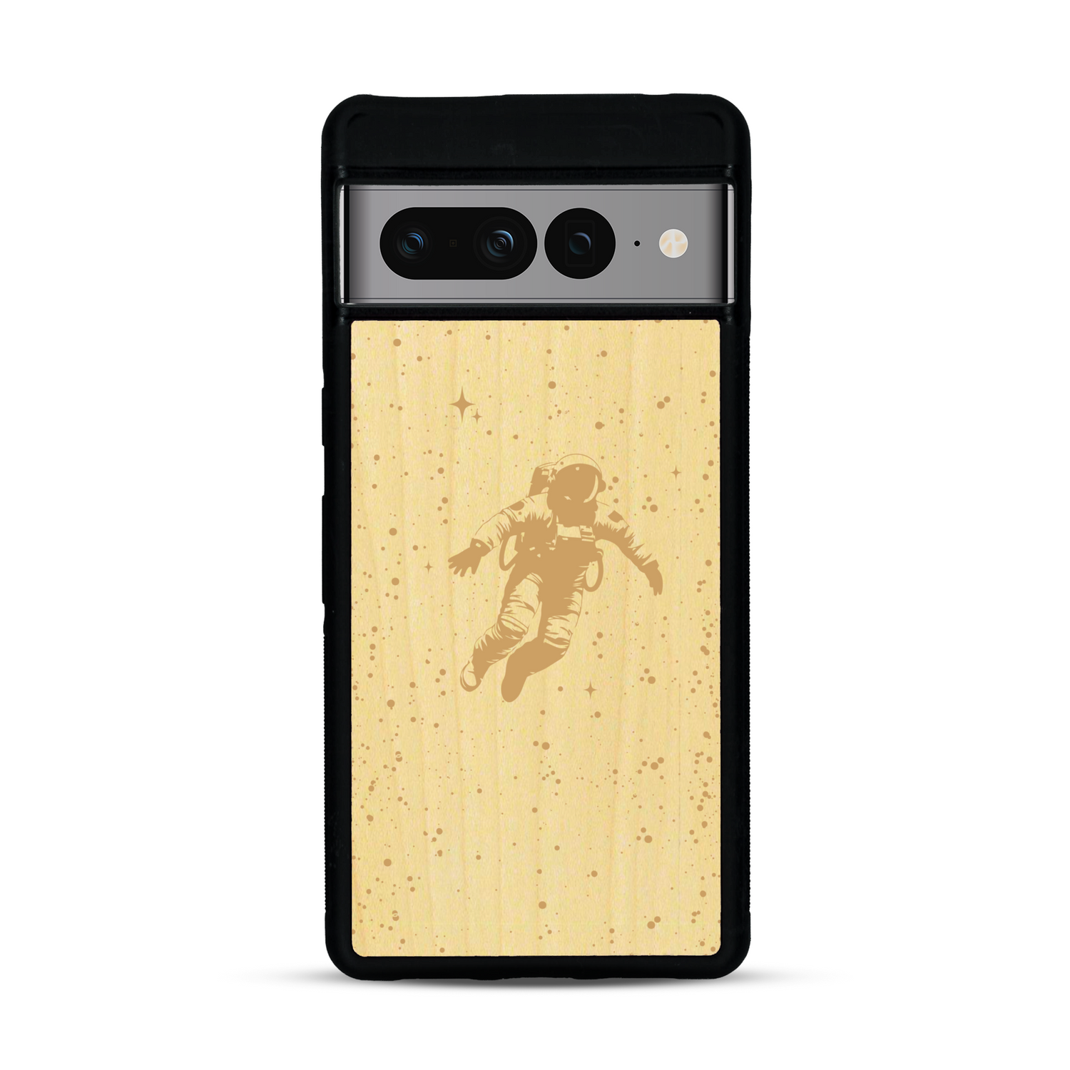 Coque de protection en bois véritable fabriquée en France pour  sur le thème des astronautes