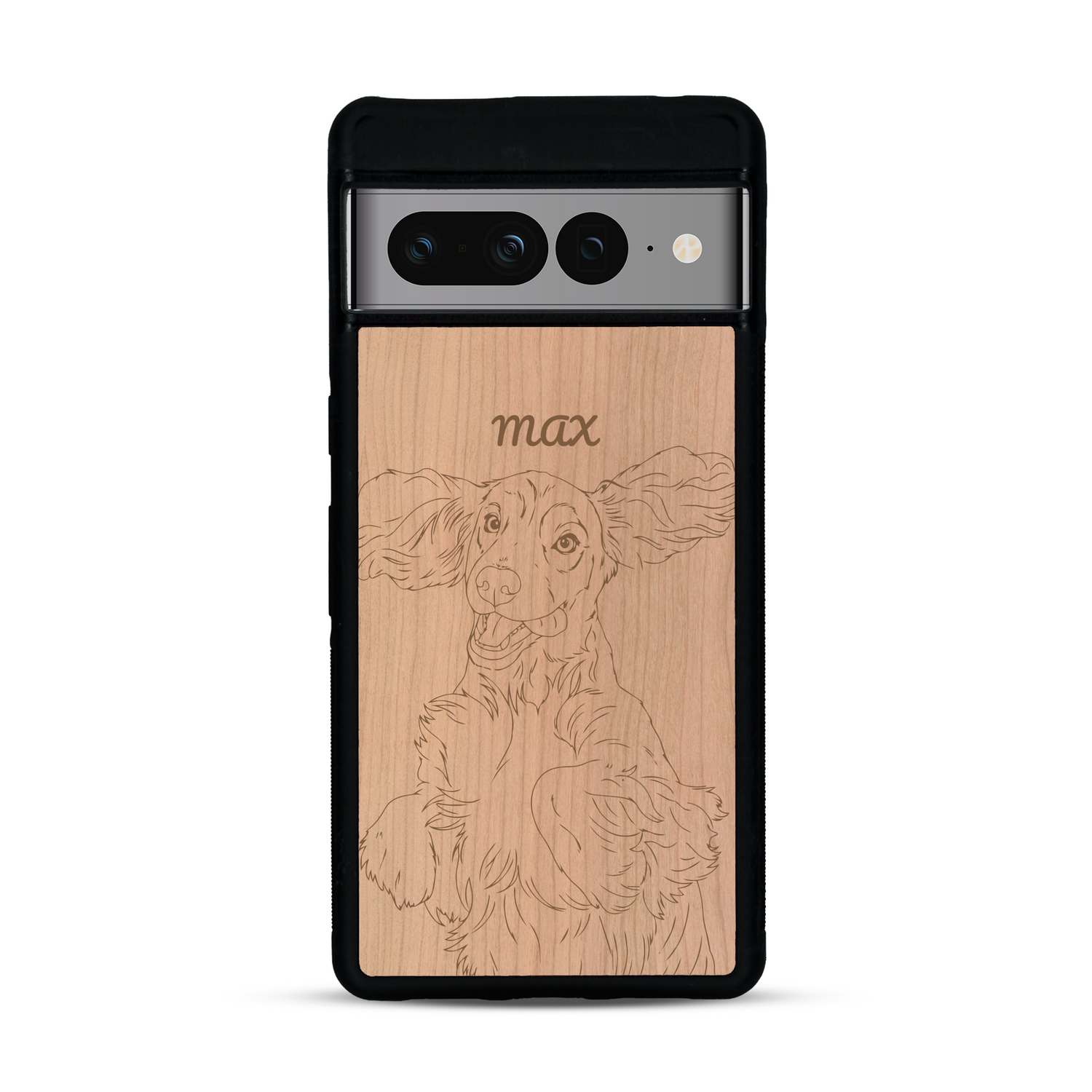 Coque de protection en bois véritable fabriquée en France pour  avec gravure personnalisée à partir d'une photo, d'une image, d'un logo, des initials ou d'une phrase