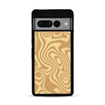 Coque de protection en bois véritable fabriquée en France pour  avec un motif abstrait représentant les mouvements de l'eau
