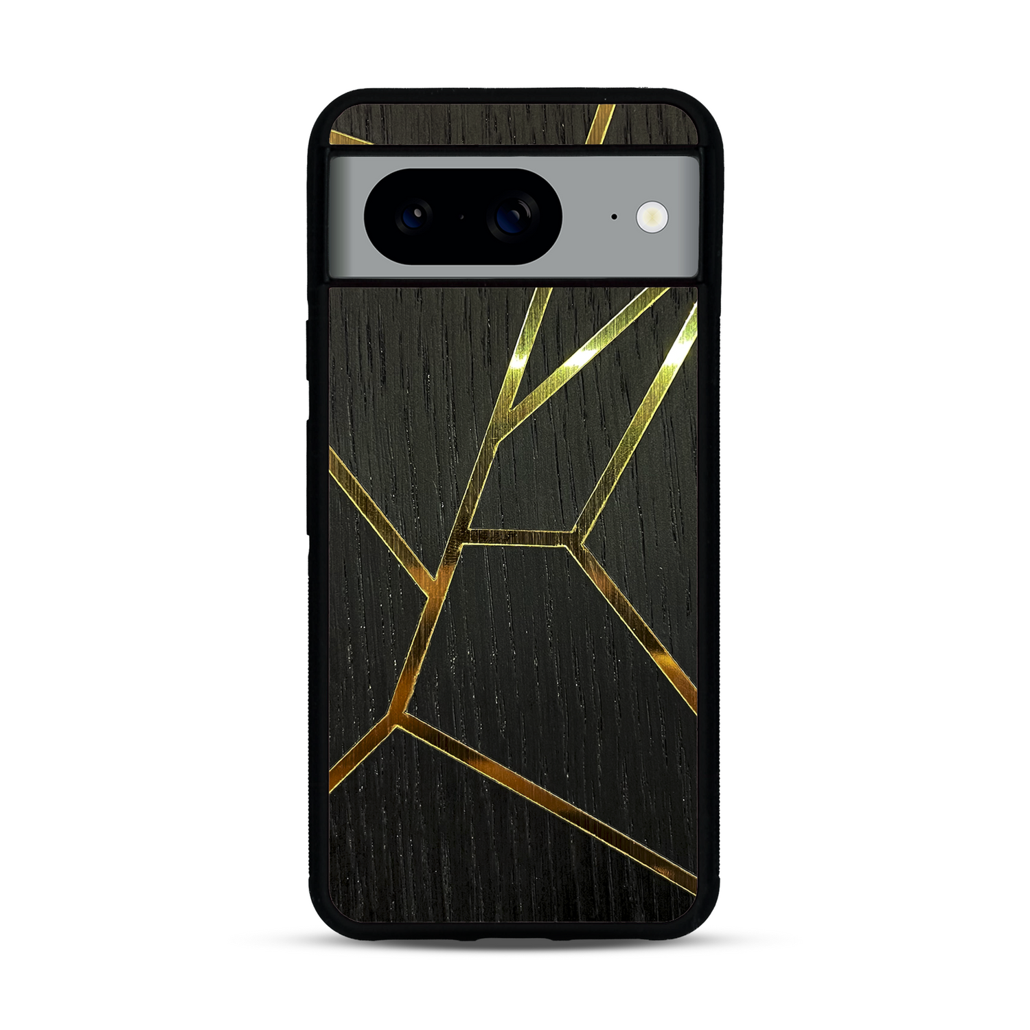 Coque de protection en bois véritable fabriquée en France pour  alliant plusieurs essences de bois pour représenter des fragments design