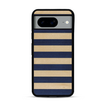 Coque de protection en bois véritable fabriquée en France pour  alliant plusieurs essences de bois pour représenter une marinière