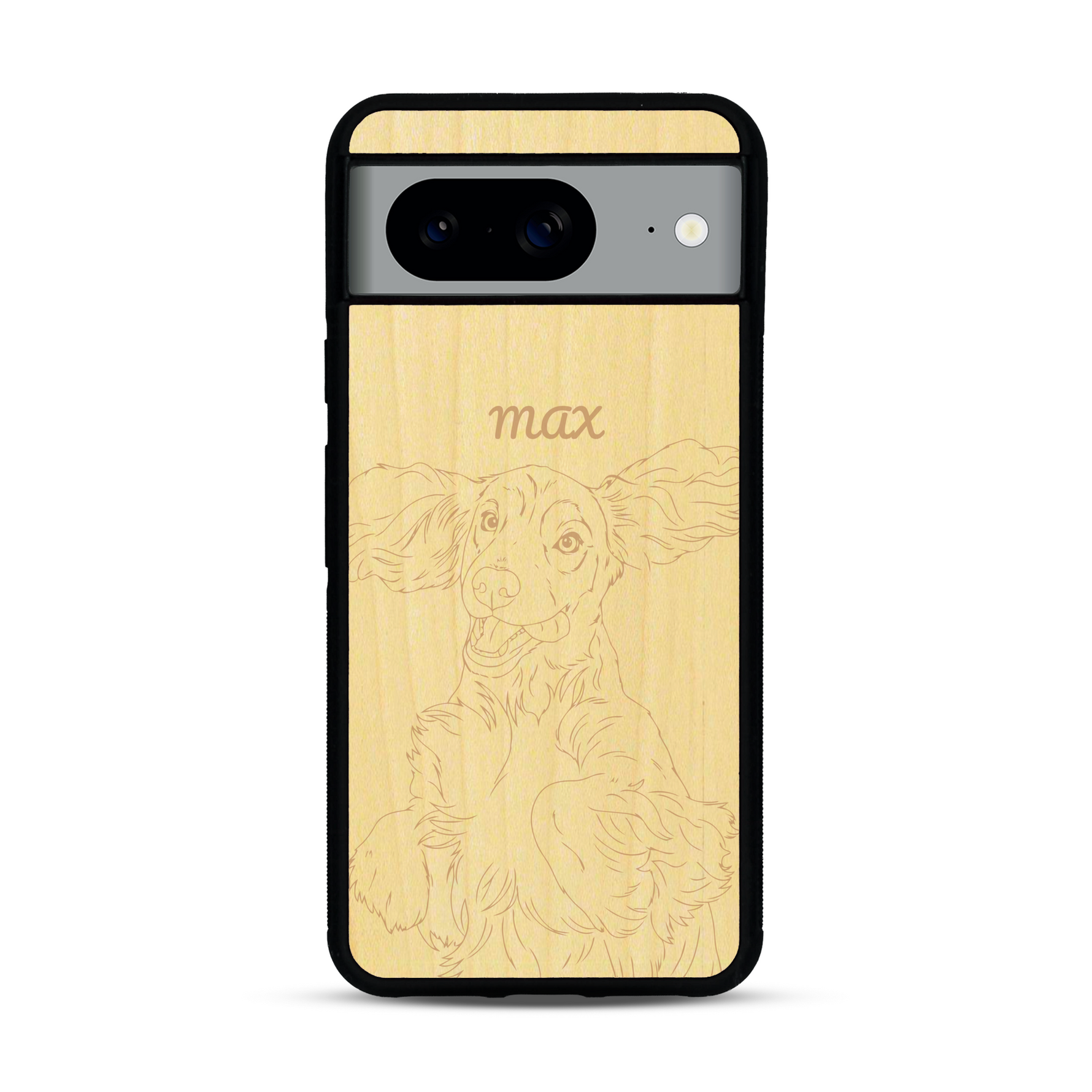 Coque de protection en bois véritable fabriquée en France pour  avec gravure personnalisée à partir d'une photo, d'une image, d'un logo, des initials ou d'une phrase