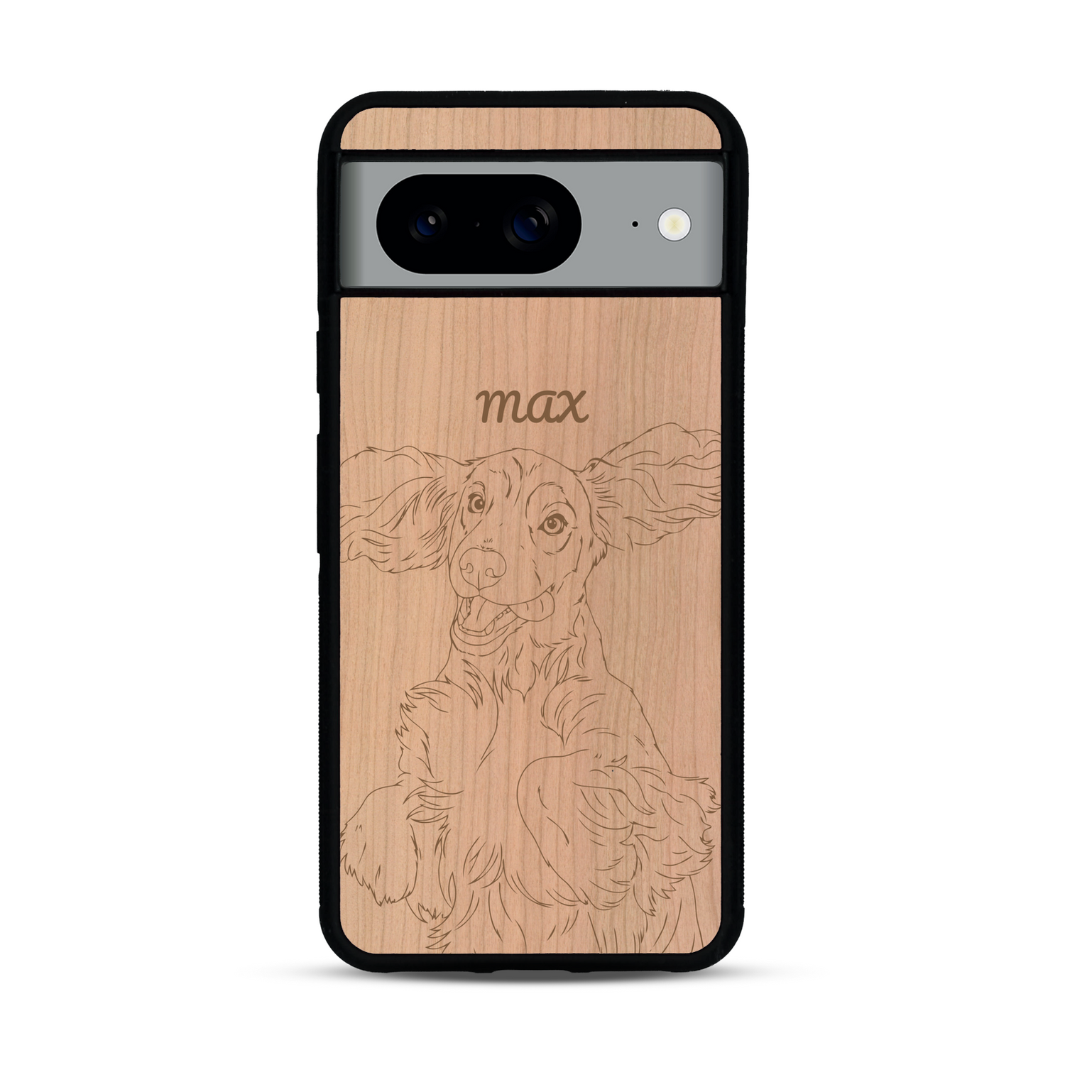 Coque de protection en bois véritable fabriquée en France pour  avec gravure personnalisée à partir d'une photo, d'une image, d'un logo, des initials ou d'une phrase