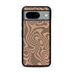 Coque de protection en bois véritable fabriquée en France pour  avec un motif abstrait représentant les mouvements de l'eau