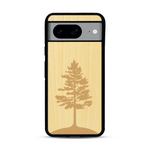 Coque de protection en bois véritable fabriquée en France pour  sur le thème de la nature, de la fôret et de l'écoresponsabilité avec une gravure représentant un arbre 