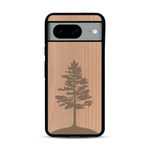 Coque de protection en bois véritable fabriquée en France pour  sur le thème de la nature, de la fôret et de l'écoresponsabilité avec une gravure représentant un arbre 