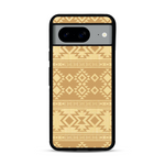 Coque de protection en bois véritable fabriquée en France pour  avec des motifs géométriques s'inspirant des temples aztèques, mayas et incas
