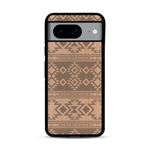 Coque de protection en bois véritable fabriquée en France pour  avec des motifs géométriques s'inspirant des temples aztèques, mayas et incas